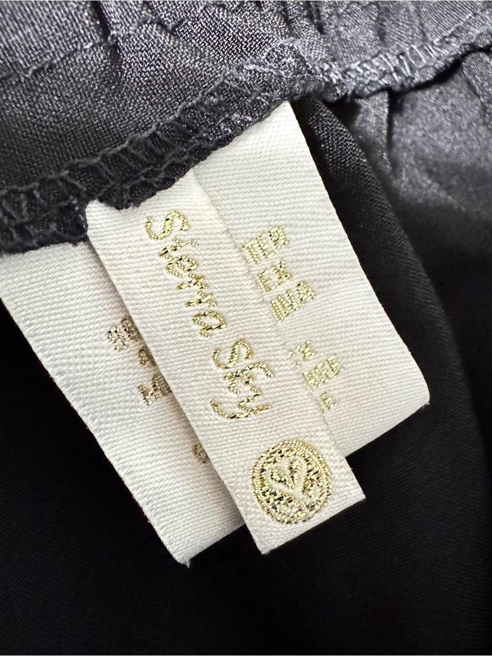 Sierra Sky Black Jogger Pants Size Large Elastic Waist Zip Pocket Tapered Ankle - Picture 6 of 11